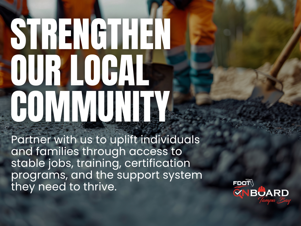 Partner with us to uplift individuals and families through access to stable jobs, training, certification programs, and the support system they need to thrive.